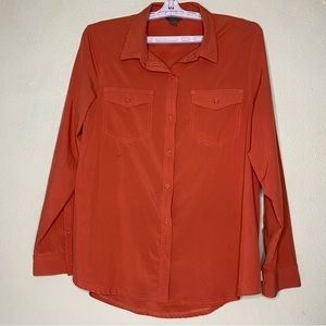 Eddie Bauer | Women's Orange button down shirt Size L